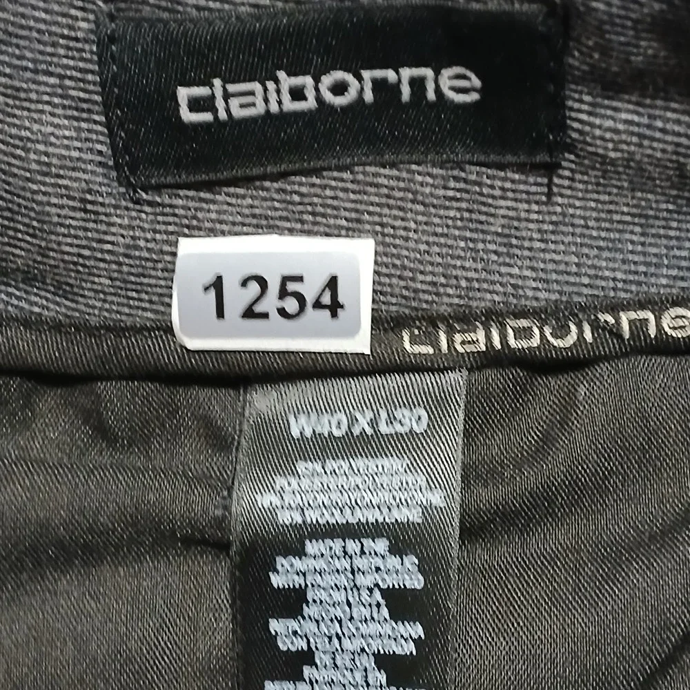 Claiborne Mens Trouser Pleated Dress Pants Cuffed Hem‎ Gray Size 40x30